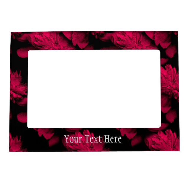 Red Peony Flowers Pattern  Magnetic Photo Frame (Front)