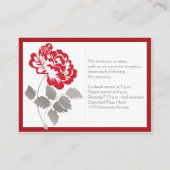 Red Peony on Linen Enclosure Card (Back)
