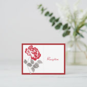 Red Peony on Linen Enclosure Card (Standing Front)