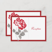 Red Peony on Linen Enclosure Card (Front/Back)