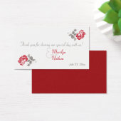 Red Peony on White with Taupe Wedding Favor Tag (Desk)