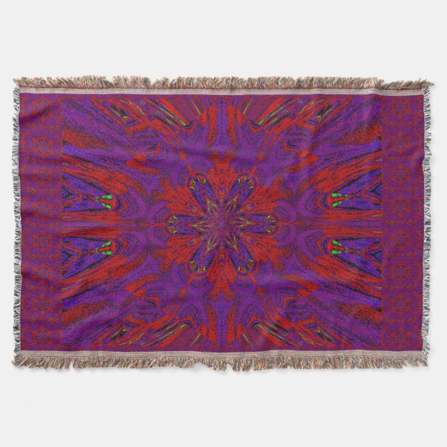 Red Peony Throw Blanket (Front)