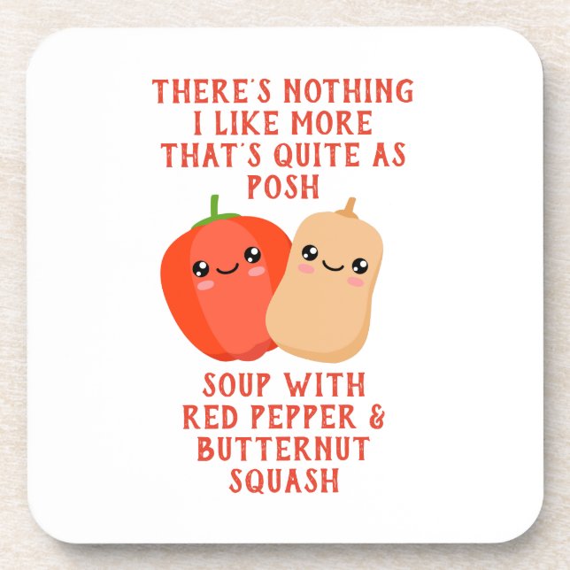 red pepper and butternut squash soup beverage coaster (Front)