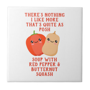 red pepper and butternut squash soup ceramic tile