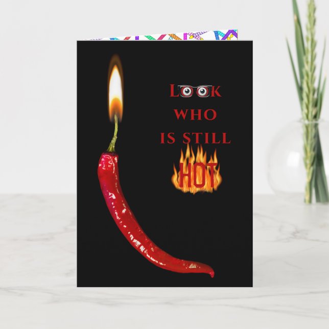 Red Pepper birthday candle Card (Front)