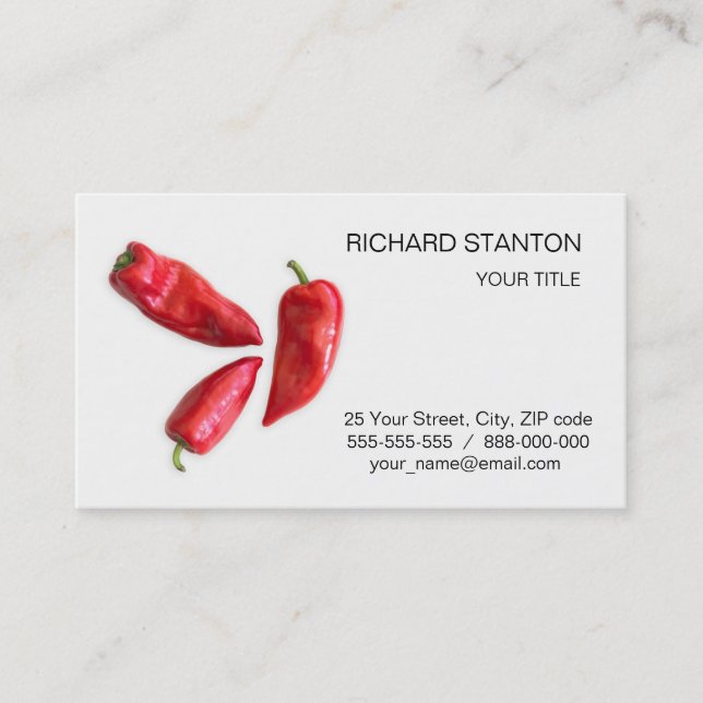 Red pepper business card (Front)