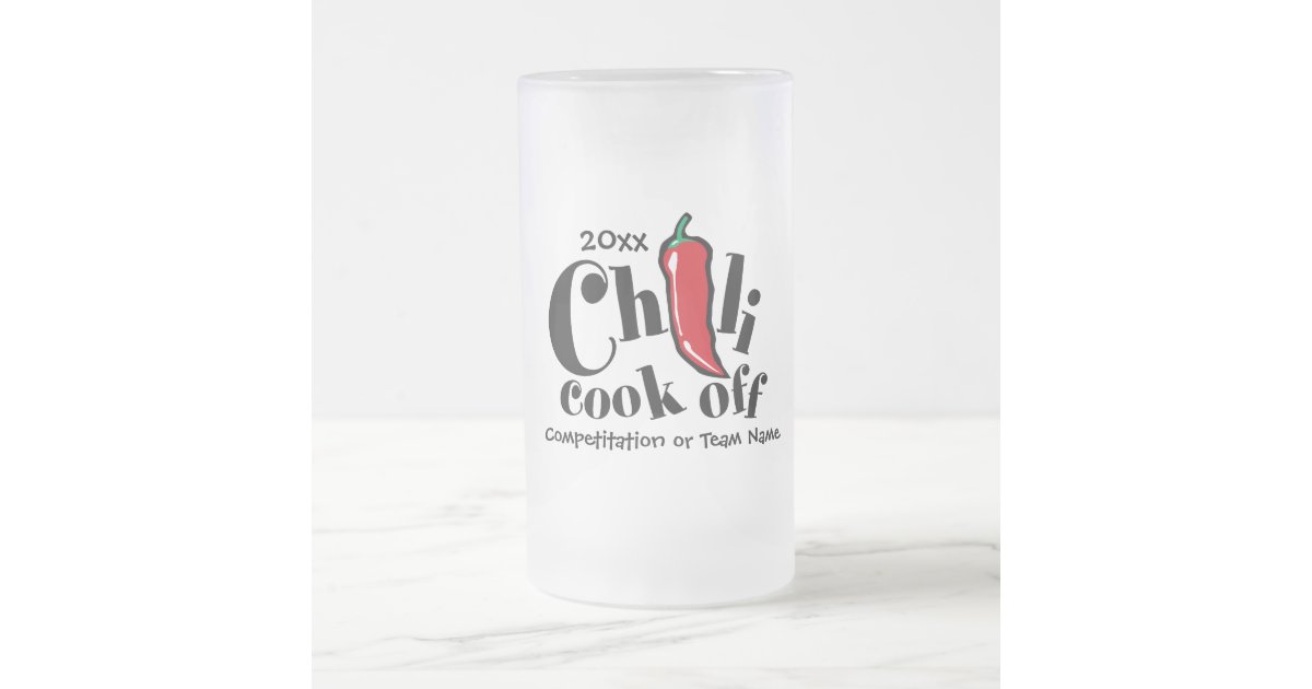 Red Pepper Chili Cook Off Contest Frosted Glass Beer Mug Zazzle