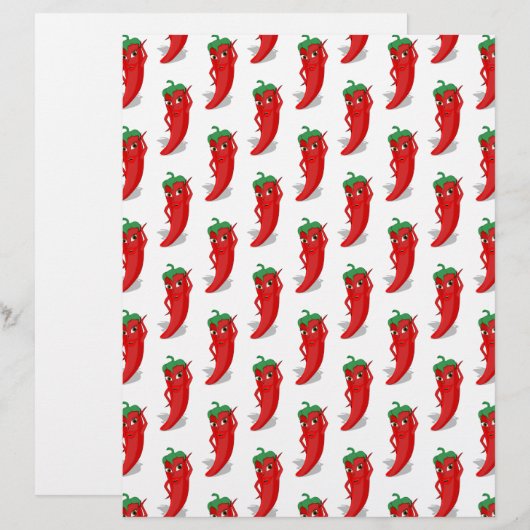 Red Pepper Diva Cartoon Pattern (Front/Back)