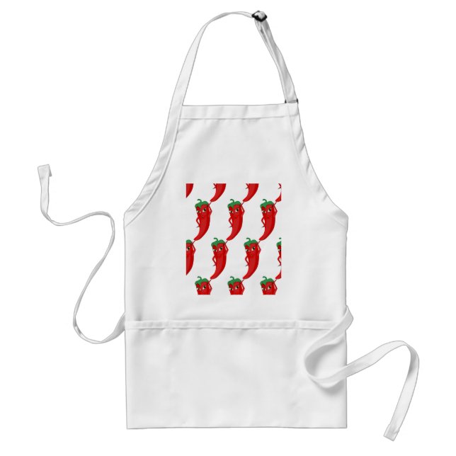 Red Pepper Diva Cartoon Pattern Adult Apron (Front)