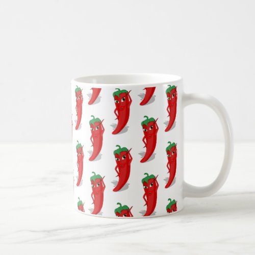 Red Pepper Diva Cartoon Pattern Coffee Mug