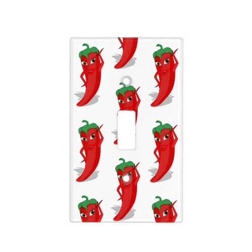 Red Pepper Diva Cartoon Pattern Light Switch Cover