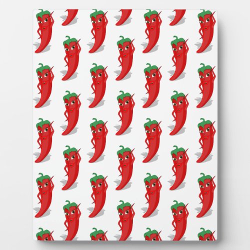 Red Pepper Diva Cartoon Pattern Plaque