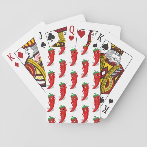 Red Pepper Diva Cartoon Pattern Poker Cards