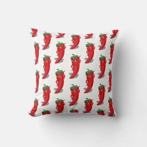 Red Pepper Diva Cartoon Pattern Throw Pillow