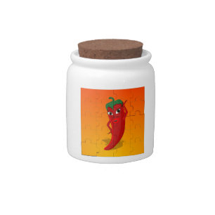 Red Pepper Diva Jigsaw Puzzle Candy Jar