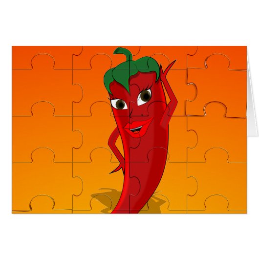 Red Pepper Diva Jigsaw Puzzle Cards (Front Horizontal)