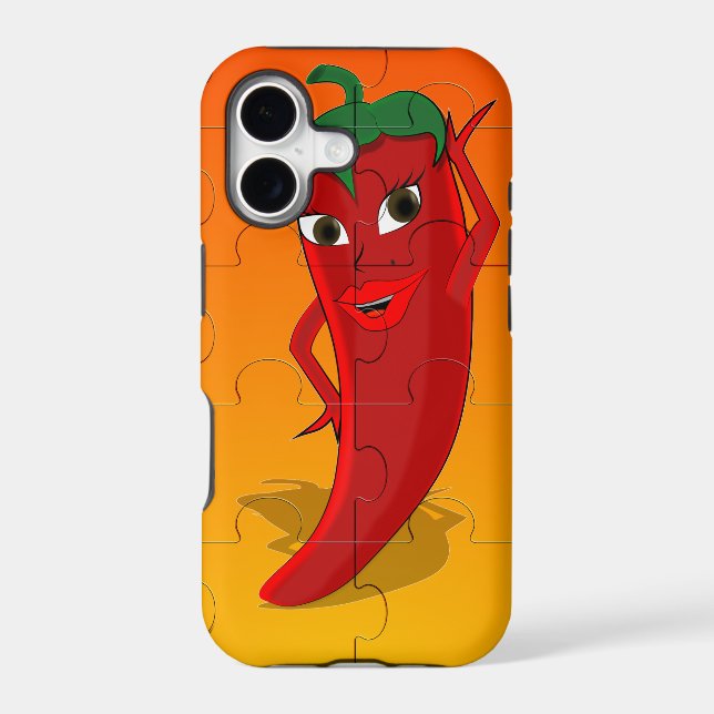 Red Pepper Diva Jigsaw Puzzle Iphone Case (Back)