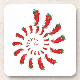 Red Pepper Diva Spiral Coaster