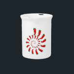 Red Pepper Diva Spiral Drink Pitcher<br><div class="desc">Cute cartoon red peppers in a spiral.</div>