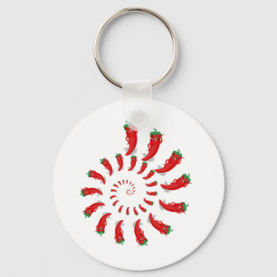 Red Pepper Diva Spiral Keychain