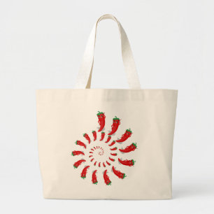 Red Pepper Diva Spiral Large Tote Bag