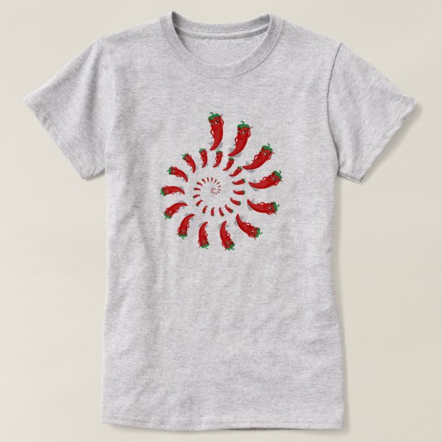 Red Pepper Diva Spiral T-Shirt (Design Front)