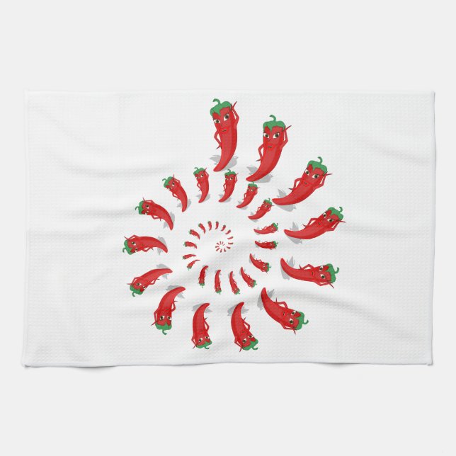 Red Pepper Diva Spiral Towel (Horizontal)