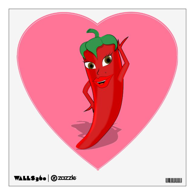 Red Pepper Diva Wall Decal (Front)