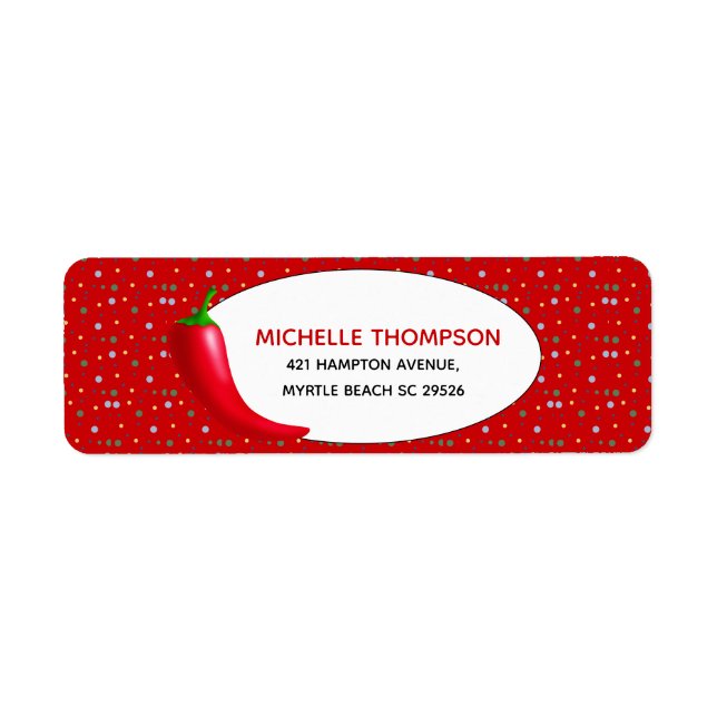 Red Pepper Festive Return Address Label (Front)