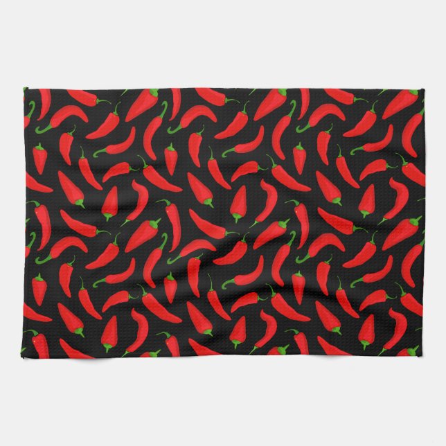 Red Pepper Fun Kitchen Towel (Horizontal)