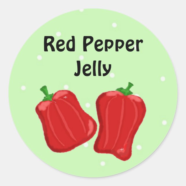 Red Pepper Jelly Classic Round Sticker (Front)
