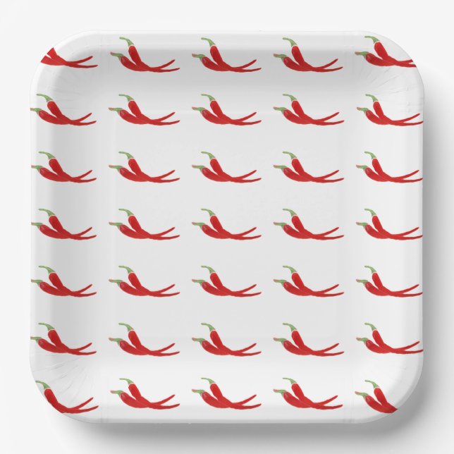 Red Pepper Paper Plates (Front)