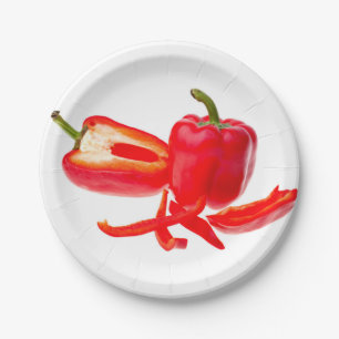 Red pepper paper plates
