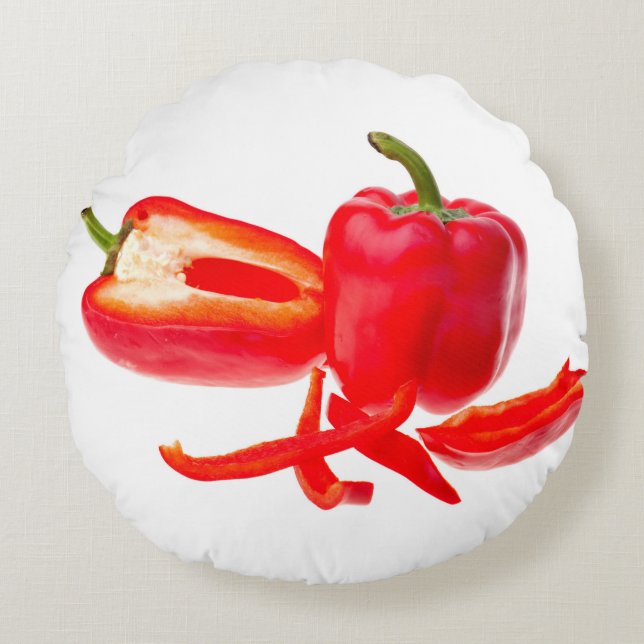 Red pepper round pillow (Front)
