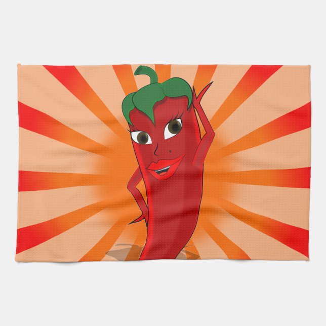 Red Pepper Superstar Kitchen Towel (Horizontal)