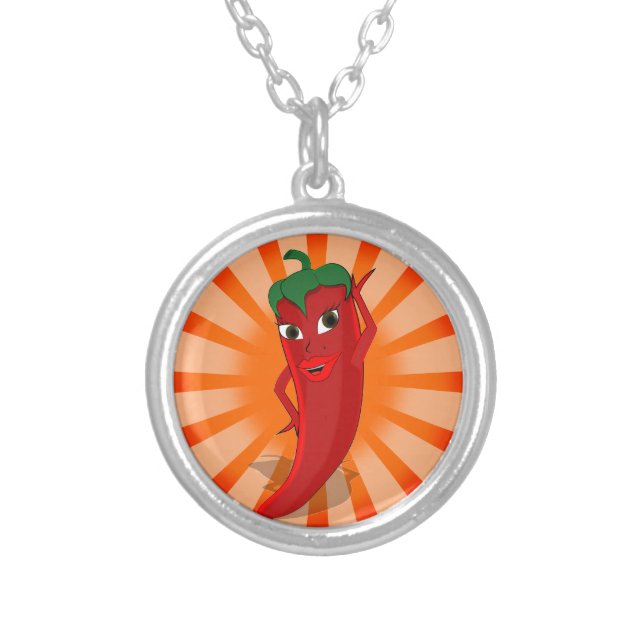 Red Pepper Superstar Silver Plated Necklace (Front)