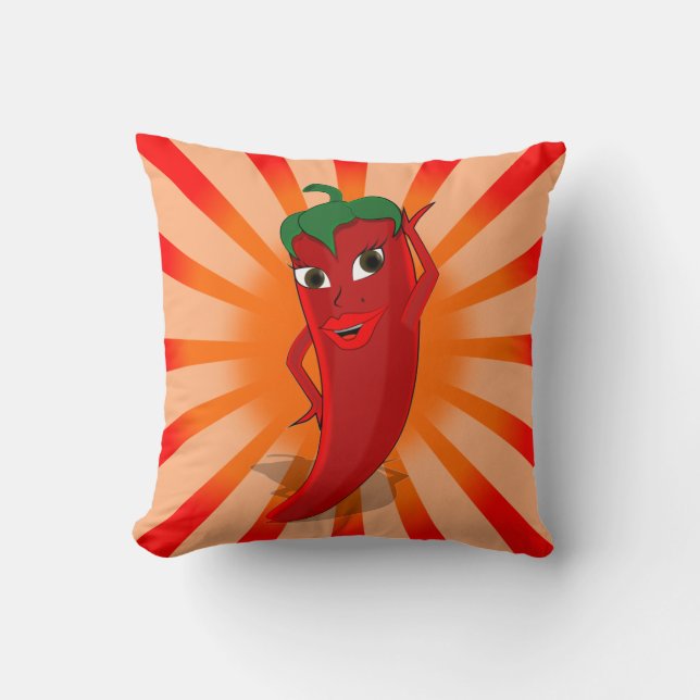 Red Pepper Superstar Throw Pillow (Front)