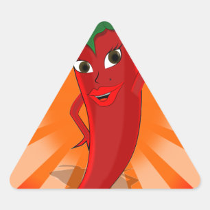 Red Pepper Superstar Triangle Sticker