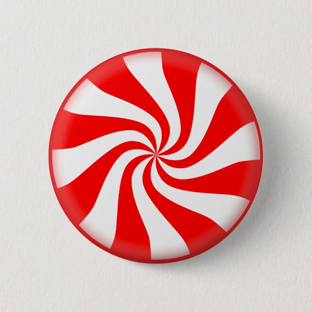 Red Peppermint Candy Button (Front)