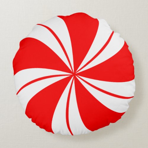 Red Peppermint Candy Christmas Pillow