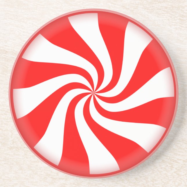 Red Peppermint Candy Coaster (Front)