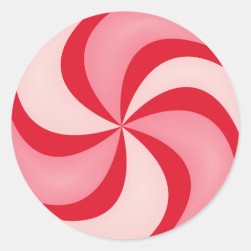 Red Peppermint Candy Holiday Christmas Classic Round Sticker