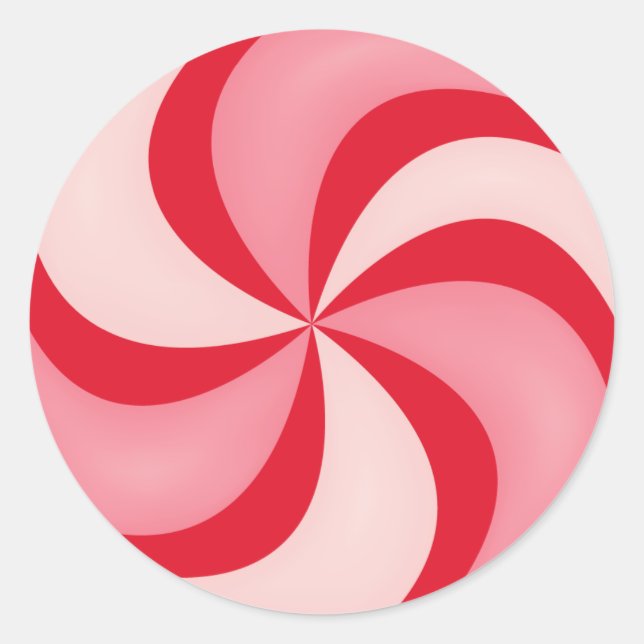 Red Peppermint Candy Holiday Christmas Classic Round Sticker (Front)