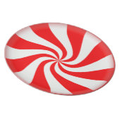 Red Peppermint Candy Melamine Plate (Right Side)
