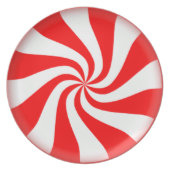 Red Peppermint Candy Melamine Plate (Front)