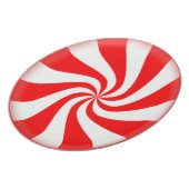 Red Peppermint Candy Melamine Plate (Left Side)