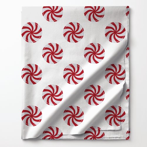 Red Peppermint Candy On White  Fabric