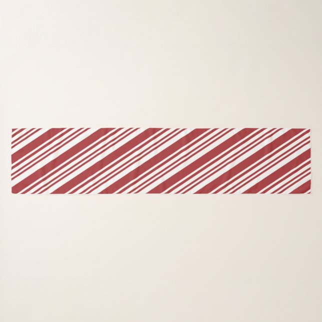Red Peppermint Stripe Scarf (Front (Horizontal))