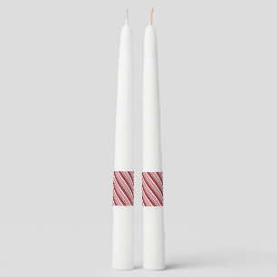 Red Peppermint Stripe Taper Candle