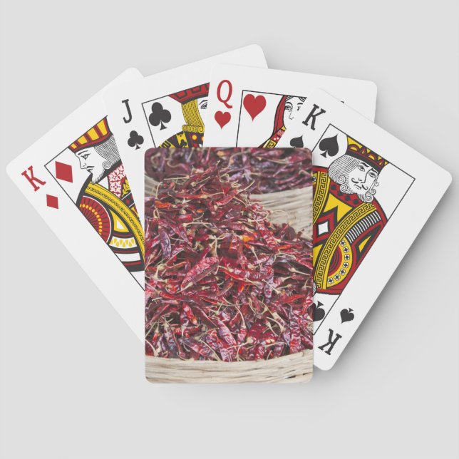 Red peppers at local produce market poker cards (Back)